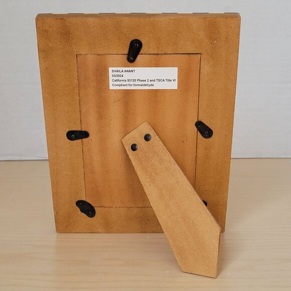 Shaila Anant Black White Check Bone Inlay and Wood Checkered Picture Frame 4 x 6 - Picture 4 of 15